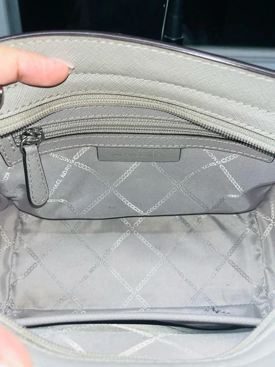 Michael Kors Grey Studded Satchel Crossbody - Picture 8 of 11